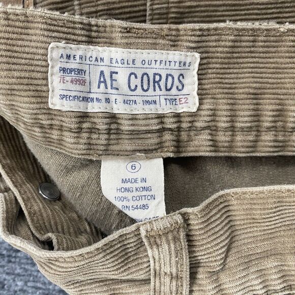 American Eagle Corduroy Pants Womens 6 Brown Mid Rise Bootcut Ladies Hippie 90s - Picture 8 of 12